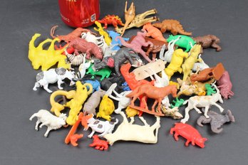 Pile Of Vintage Small Plastic Animals - Start A Miniature Farm!