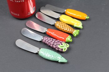 Ceramic Handle Stainless Cheese Spreaders Fruit And Vegetable Theme - Japan