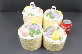 Interesting Handmade Vintage Ceramic Canister Set - Signed