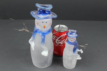 Cute Acrylic Plastic Snowman Pair