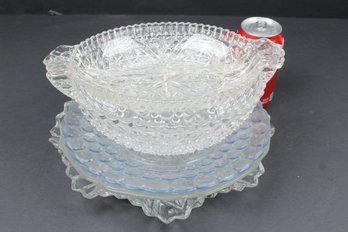 Lot Of 6 Vintage Clear Glassware Crystal Dishes