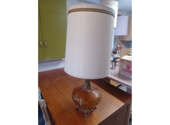 Vintage Metal And Glass Table Lamp - Ran When Parked