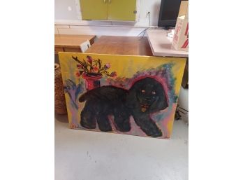 Demon Dog Painting On Canvas - Signed By Artist