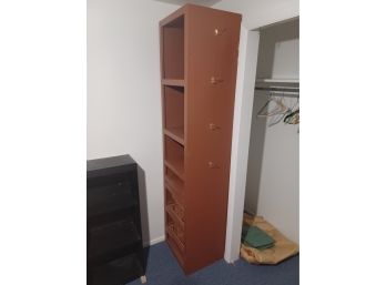 Really Tall Wood Storage Pantry Thing With Pull Out Baskets And Hooks
