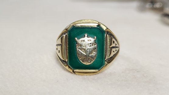 14k Antique 1929 Emerald Class Ring Size 6.5