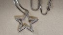 14k White Gold Diamond Star Necklace 16 Inches
