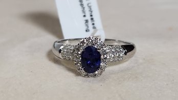 14k. White Gold Unheated Purple Sapphire Ring