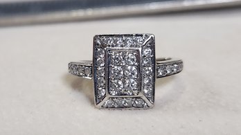 14k White Gold 1 Carat Plus Diamond Ring Size 5