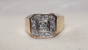 Gents 14k .65 Diamond Ring Size 11.25