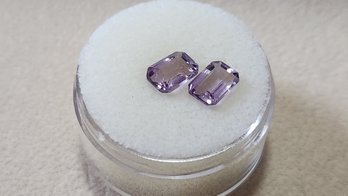 1.5 Carat Matching Emerald Cut Purple Tourmaline Stones