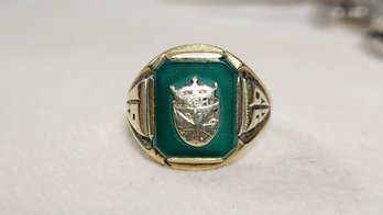 14k Antique 1929 Emerald Class Ring Size 6.5