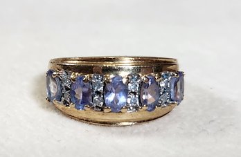 14k Nissko Tanzanite Diamond Ring Size 7 5.35 Grams