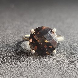 Sterling Silver Smokey Quartz Ring Size 7