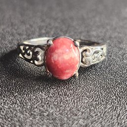 Sterling Silver Rhodochrosite Ring