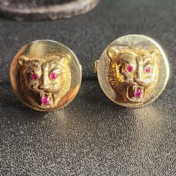 14k Ruby Tiger Cufflinks