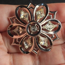 Sterling Silver Crown Trifari Alfred Phillipe Pat Pend Rhinestone Brooch Alfred Phillipe