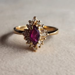 Vintage 14k Ruby Diamond Ring Size 6