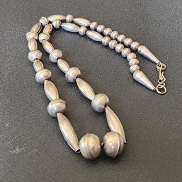 Vintage Navajo Sterling Pearl Necklace 18 Inches