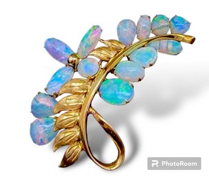 14k Opal Brooch Pin 9.45 Grams