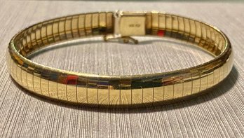 14k Omega Dome Bangle Bracelet 19.75 Grams