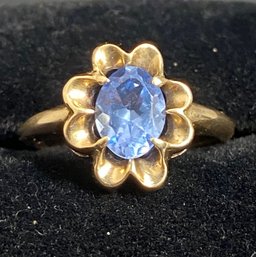 Vintage 10k Yellow Gold Spinel Ring Size 7