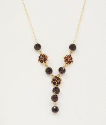 14K Garnet Lavalier Necklace