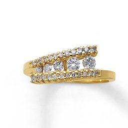 Diamond Journey Ring 1/2 Ct Tw 14K Yellow Gold
