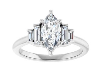 .75 Marquis Diamond Ring In Platinum Size 5.25