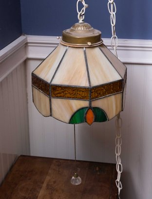 Stained Glass Slag Glass Table Lamp Shade Blended Colors Slag Glass Art Deco Lamp Shade