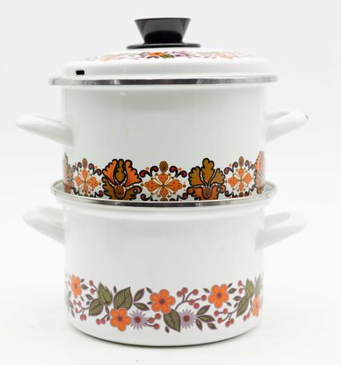 Vintage Floral Enamel Cookware