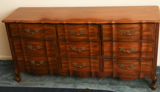 VINTAGE FRENCH PROVINCIAL STYLE CHERRY TRIPLE CHEST OF DRAWERS