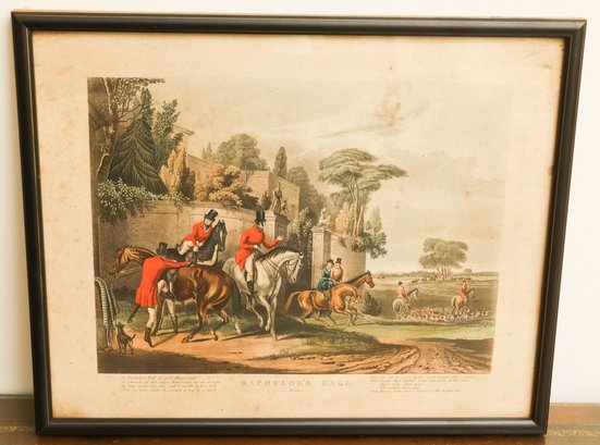 Antique Print-BACHELOR'S HALL-FOX HUNTING-HORSE-HUNTER-1-F.C. Turner-c. 1820