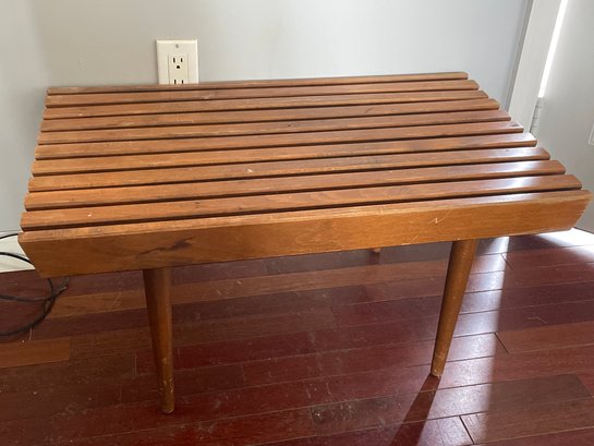 Vintage Mid Century Modern Slat Coffee Table Bench