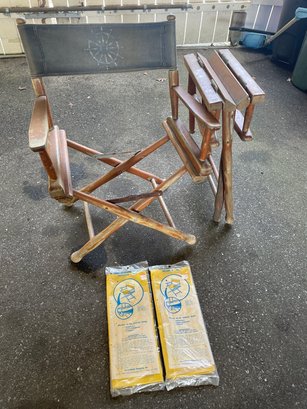 Vintage Wooden Commander Directors Folding Chairs - Pair