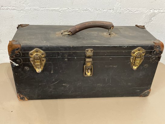 Vintage Tool Box Filled W/ Assorted Tools Inside