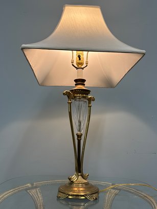 Rederick Cooper Brass Crystal Trophy Table Lamp 32 Tall