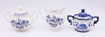 Blue Nordic Cream Pitcher & Sugar Bowl Set