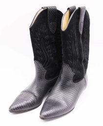 Suede And Leather Cowboy Boot - Size 9