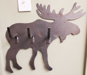 Moose Key Holder Metal Wall Art