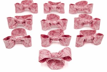 Pink Fabric Bow Napkin Rings - Set Of 10