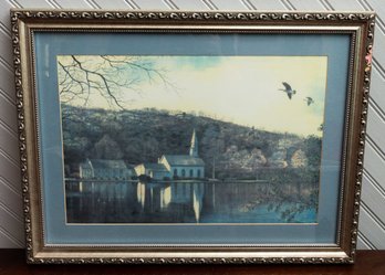 Stunning Landscape Painting Framed & Matted - Signed