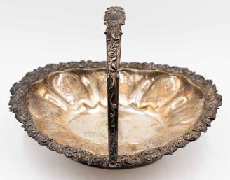 Silver-Plated Ornate Serving Basket