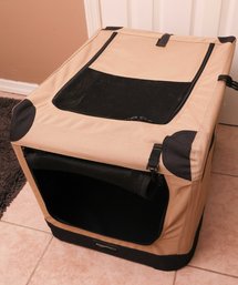 Amazon Basics Folding Soft Dog Crate, Tan