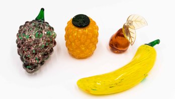 Vintage Handblown Italian Murano Style Fruits Model Figurines