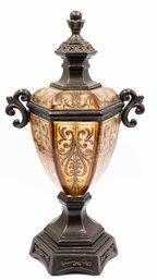 Elegant Decorative Lidded Urn With Ornate Design