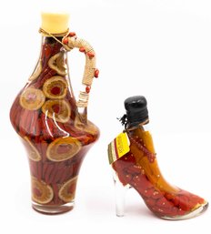 Decorative Pickled Vegetables In Jar And Shoe