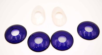 Decorative Cobalt Blue Glass And Mother-of-Pearl