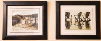 Beach Theme Wall Art, Beach Art Framed - Pair