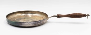 Antique Frying Pan With A Wooden Handle - Stamped 'Italy R'