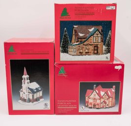 Share The Joy Vintage Hand Painted Porcelain Christmas Houses